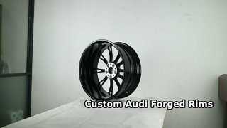 Cerchi forgiati Audi Custom 1 pezzo nero lucido + superficie con taglio diamantato