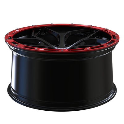 I raggi neri Monoblock gli anelli di 1 del pezzo copertura rossi forgiati di lusso delle ruote uniscono in lega gli orli