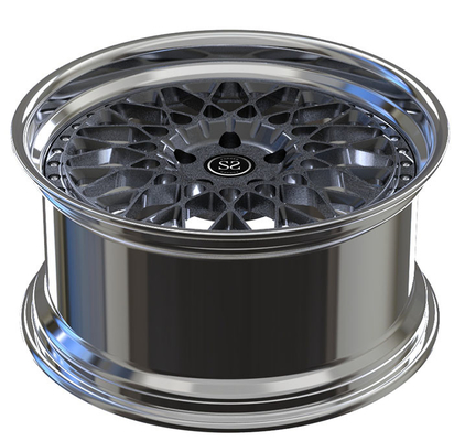 20 &quot;Cerchi in lega di alluminio forgiati personalizzati 2PC VW Transporter 5x120 labbro lucido + disco nero