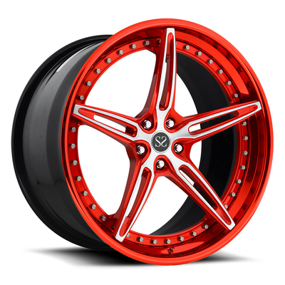 I 3 pezzi rosso su misura hanno forgiato le ruote per Ferrari 22&quot; orli dell'automobile della lega
