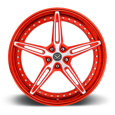 I 3 pezzi rosso su misura hanno forgiato le ruote per Ferrari 22&quot; orli dell'automobile della lega