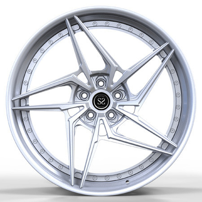 La lega di alluminio 2-Piece ha forgiato le ruote borda le multi ruote di automobile del raggio GTB dell'iper centro d'argento