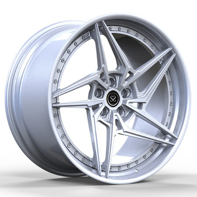 La lega di alluminio 2-Piece ha forgiato le ruote borda le multi ruote di automobile del raggio GTB dell'iper centro d'argento