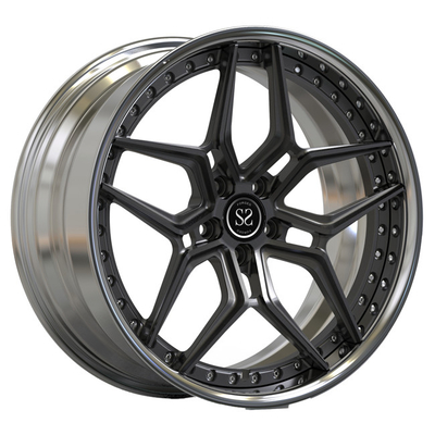2 pezzi 21inch hanno forgiato il labbro lucidato di alluminio Grey Spokes scuro delle ruote per gli orli dell'automobile di Audi RS6