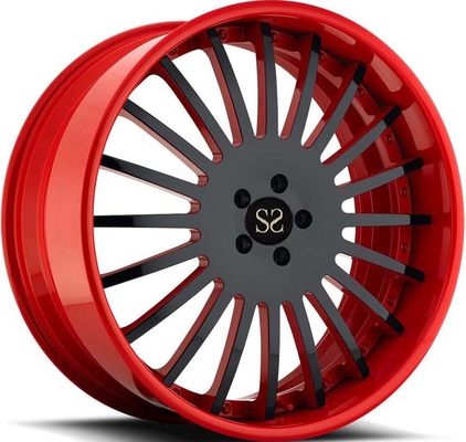 21x9 3PC ha forgiato le ruote borda il fronte nero del barilotto rosso per Lamborghini Aventador