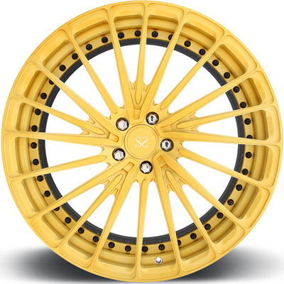 5x114.3 A6061 T6 2pc Ringi in lega su misura Con cerniera nera per autovetture Ruote