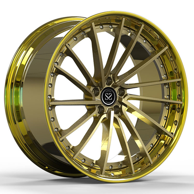 Jaguar F-Type R Aftermarket 2 pezzi ruote forgiate 22 pollici personalizzati in oro lucidato