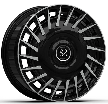 6x139.7 22x9.5 Custom 1-PC Rim Nero faccia lavorata per Lexus 600