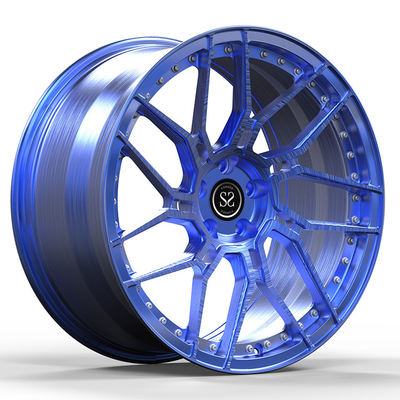 Audi E-Tron GT Car Rim 22x10/11.5 1-PC Custom Blu spazzolato