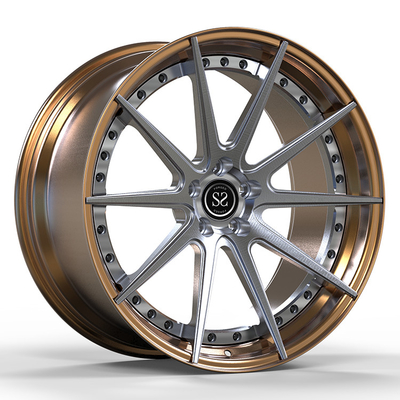 Audi Rs6 C8 23x11 2 pezzi ruote forgiate personalizzate Bronzo + Grigio spazzolato