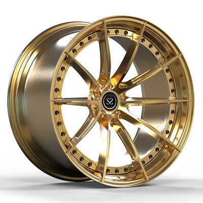 5x112 cerchioni per Audi RS8 lucido nero 2-PC Forgiato cerchioni in lega di alluminio Staggered 19 e 20 pollici