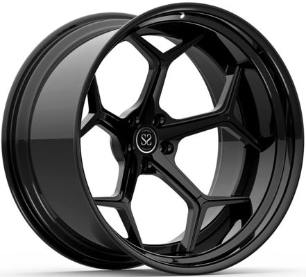 Gloss nero 2 pezzi ruote forgiate personalizzate PCD 6061 T6 Rings forgiati in lega di alluminio