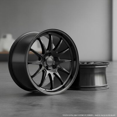 Gloss nero ruote forgiate a due pezzi Custom PCD 6061 T6 Legatura di alluminio per Toyota Supra 1994