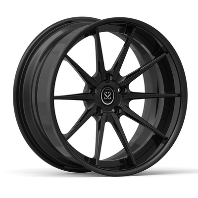 Porsche 997 20 X 10 2 pezzi concavi cerchi in lega di alluminio forgiato nero lucido 5x130