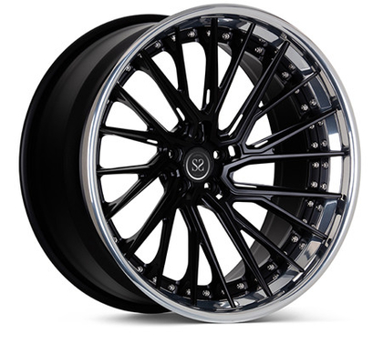 La lega di alluminio vacillata ha forgiato Matte Black Rims 3 pezzi lucidati
