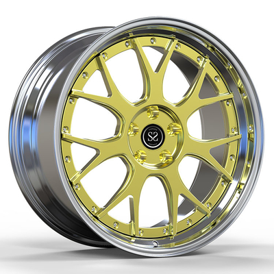 Adatta a Benz C63 5x112 Custom Polish 2-PC Forgiato Rims in lega di alluminio Staggered 19 e 20 pollici