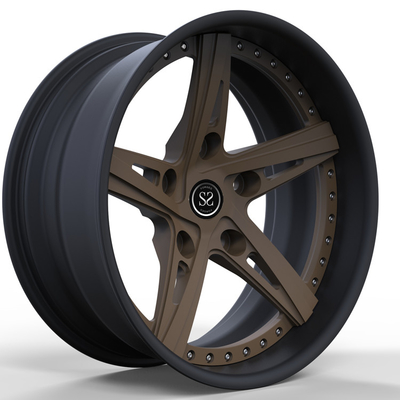 ruote direzionali a 20 pollici bronzee della protezione della lega di Matte Black Face Forged Rims 20x9 del centro di 2 pezzi